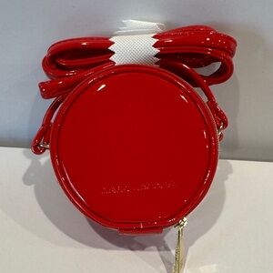 Marc Jacob’s Mini Round Canteen Patent Red Leather Crossbody Bag NWOT